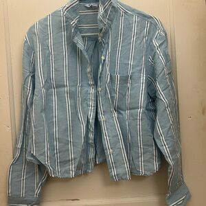 Old Navy Light Blue Striped Shirt